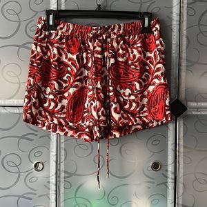 Michael Kors Red and White Patterned Women Shorts